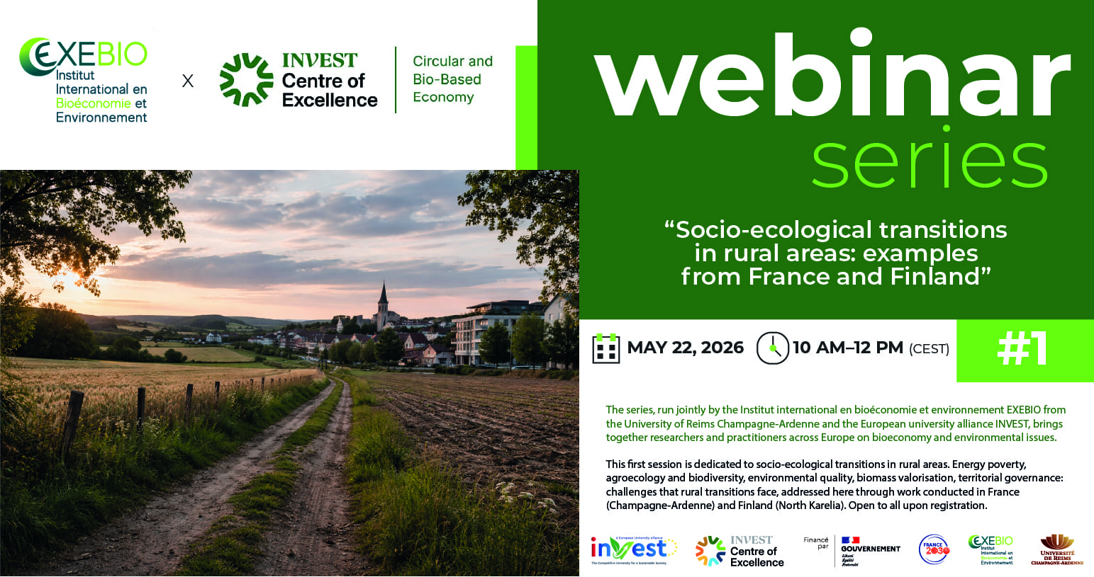 Registration for the « Socio-ecological transitions in rural areas: Examples from France and Finland » Webinar - May 22, 2026 (10 AM - 12 PM CEST) 